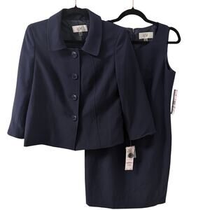 NWT $300 LE SUIT 6P Dress Suit Blazer Jacket Set Grayish Black